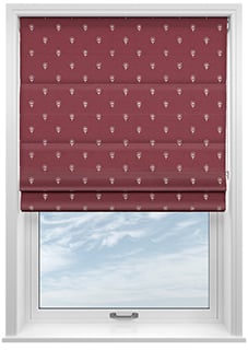 Emily Bond Wild Thyme, Burgundy - Roman Blind